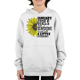 January Girls Are Sunshine Mixed With A Little Hurricane V2 Youth Hoodie - Seseable