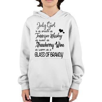 July Girl Is As Sweet As Strawberry Youth Hoodie - Seseable