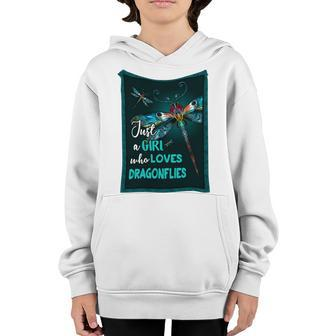 Just A Girl Who Loves Dragonfly Youth Hoodie - Monsterry UK