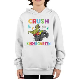 Kids Boys Im Ready To Crush Kindergarten Monster Truck Dinosaur Youth Hoodie - Seseable