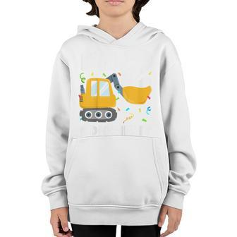 Kids Construction Truck 2Nd Birthday Boy 2 Two Year Old Excavator Youth Hoodie - Seseable