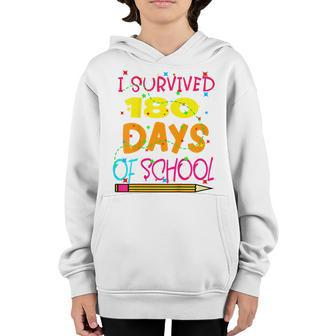 Kids Funny I Survived 180 Days Of School Last Day Of School Youth Hoodie - Seseable