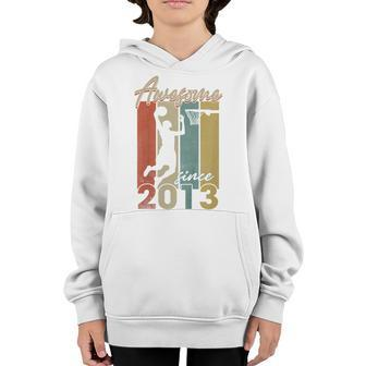 Kids Happy 9Th Birthday Basketball 9 Yr Old Awesome Since 2013 Youth Hoodie - Seseable