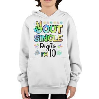 Peace Out Single Digits Im 10 Kids Youth Hoodie - Seseable