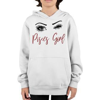 Pisces Girl Gift Pisces Girl Wink Eyes Youth Hoodie - Seseable