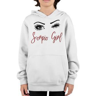 Scorpio Girl Gift Scorpio Girl Wink Eyes Youth Hoodie | Seseable UK