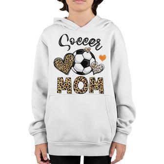 Soccer Mom Game Day Cheer Mom Leopard Mothers Day Youth Hoodie | Favorety AU