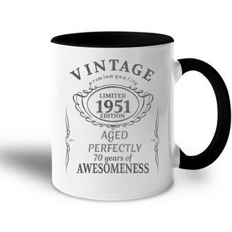70 Year Old - Vintage 1951 - Seventy 70Th Birthday Accent Mug - Seseable