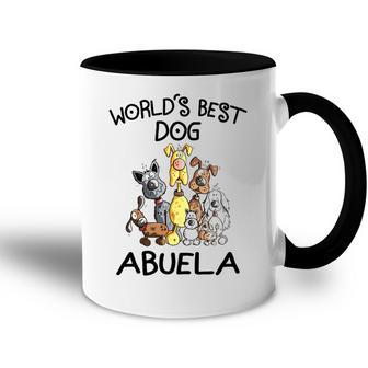 Abuela Grandma Gift Worlds Best Dog Abuela Accent Mug - Seseable