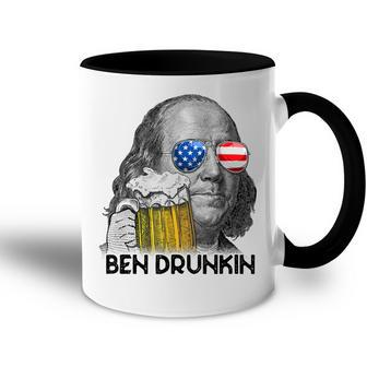 Ben Drankin Drunking Funny 4Th Of July Beer Men Woman V3 Accent Mug - Seseable
