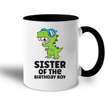Dinosaur Birthday Sister Of The Birthday Boy Accent Mug | Mazezy