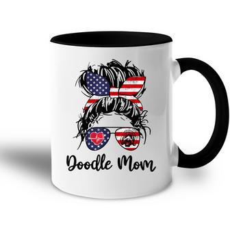 Doodle Mom Happy 4Th Of July American Flag Day Accent Mug - Seseable
