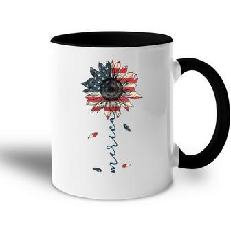 Funny 4Th Of July Merica Sunflower American Flag Patriotic Accent Mug - Seseable