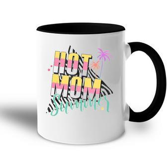 Funny Hot Mom Summer Palm Tree Tropical Family Holiday Trip Accent Mug | Mazezy