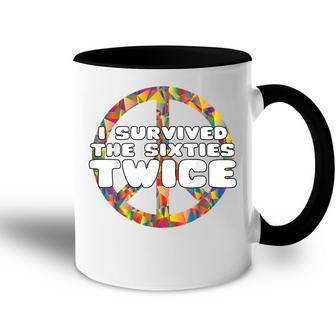 Funny Vintage I Survived The Sixties Twice Birthday Accent Mug - Seseable