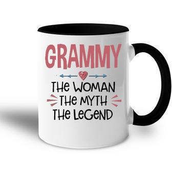 Grammy Grandma Gift Grammy The Woman The Myth The Legend Accent Mug - Seseable