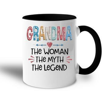 Grandma Gift Grandma The Woman The Myth The Legend Accent Mug - Seseable