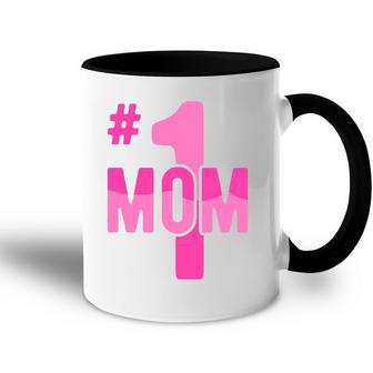 Hashtag Number One Mom Mothers Day Idea Mama Women Accent Mug | Mazezy