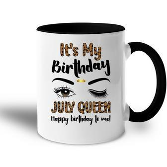 July Birthday Leopard Its My Birthday Women July Queen Accent Mug - Seseable