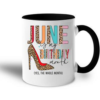 June Is My Birthday Month Boho Leopard High Heels Shoes Accent Mug - Seseable