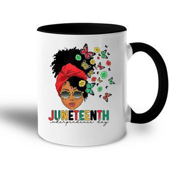 Junenth Is My Independence Day Black Queen And Butterfly Accent Mug | Mazezy