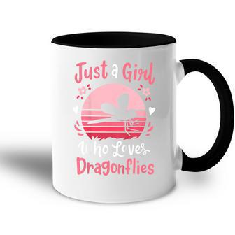 Kids Dragonfly Just A Girl Who Loves Dragonflies V2 Accent Mug - Seseable