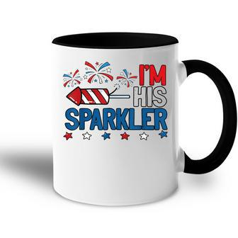 Mens Im His Sparkler Funny 4Th Of July Matching Couples For Her Accent Mug - Seseable