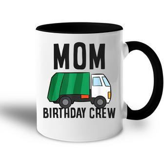 Mom Of The Birthday Crew Garbage Truck Accent Mug - Seseable