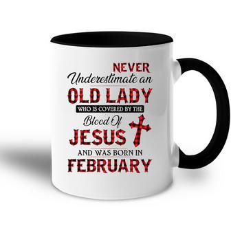 Never Underestimate An Old Lady Who Is Covered By February Accent Mug | Mazezy
