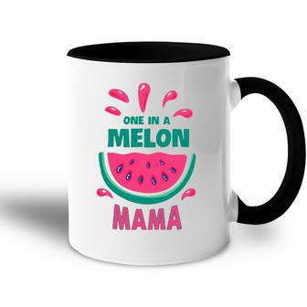 One In A Melon Mama Watermelon Funny Family Matching Mothers Day Accent Mug | Mazezy