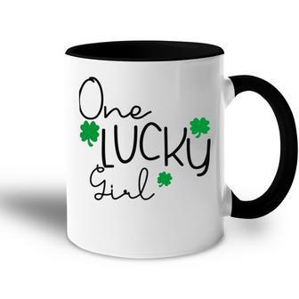 One Lucky Girl Funny St Patrick Day Accent Mug | Favorety