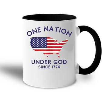 One Nation Under God Since 1776 Patriotic American July 4Th Accent Mug - Seseable