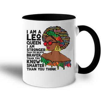 Proud Afro Leo Queen July August Birthday Leo Zodiac Sign Accent Mug - Seseable