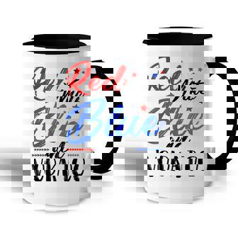 Red White Blue And Vodka Too Wine Drinking 4Th Of July Accent Mug | Seseable CA