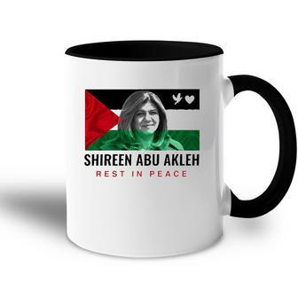 Rip Shireen Abu Akleh Palestine Women Palestinian Flag Accent Mug | Mazezy