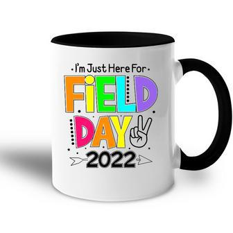 School Field Day Teacher Im Just Here For Field Day 2022 Peace Sign Accent Mug | Mazezy