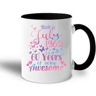 Womens 60Th Birthday July 1962 For Women Her 60 Years Old Awesome Accent Mug - Seseable