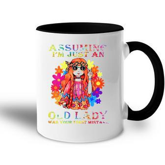 Womens Assuming Im Just An Old Lady Hippie Accent Mug | Mazezy