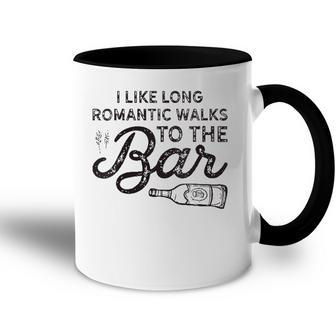 Womens I Like Long Romantic Walks To The Bar Funny Drinking Accent Mug | Mazezy