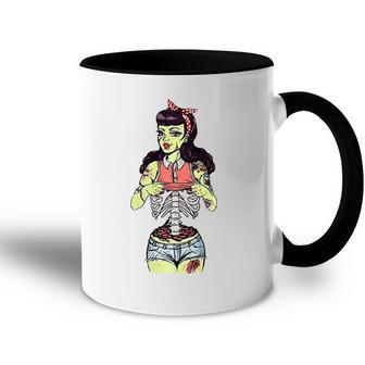 Zombie Pin-Up Girl Halloween Costume Accent Mug | Mazezy