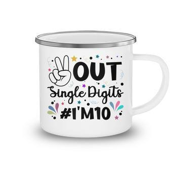10Th Birthday For Girls Peace Out Single Digits Camping Mug - Seseable