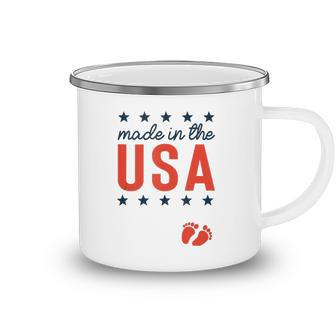 4Th Of July Baby Pregnancy Announcement Made In The Usa  Camping Mug