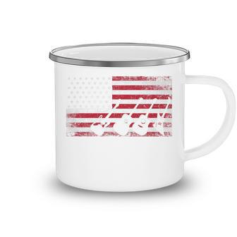 4Th Of July Gift For Men Dad Guitar Musician American Flag Camping Mug - Seseable