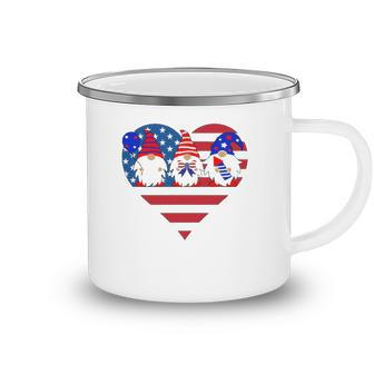 4Th Of July Gnomes American Flag Heart Fireworks Gnomes Camping Mug | Mazezy