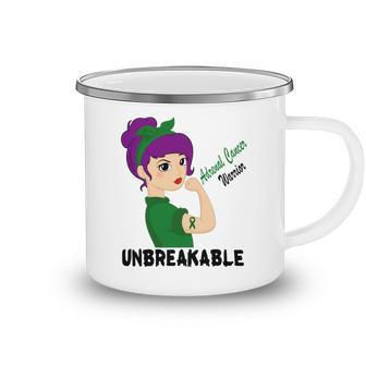 Adrenal Cancer Warrior Strong Women Green Ribbon Adrenal Cancer Adrenal Cancer Awareness Camping Mug - Monsterry CA