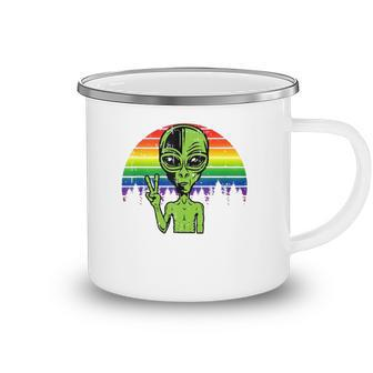 Alien Peace Lgbt Gay Pride Costume Retro Halloween Gifts Camping Mug | Mazezy