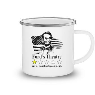 American Flag Abraham-Lincoln Fords Theatre Rating Camping Mug | Mazezy
