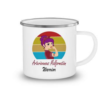 Arteriovenous Malformation Strong Women Vintage Funny Burgundy Ribbon Arteriovenous Malformation Support Arteriovenous Malformation Awareness Camping Mug | Favorety CA