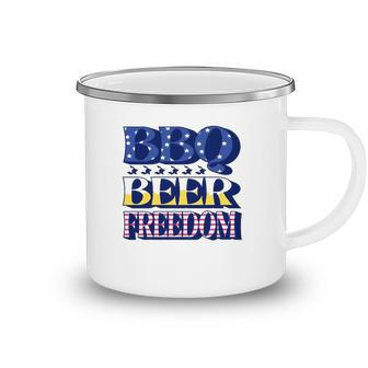 Bbq Beer Freedom 4Th Of July Camping Mug | Mazezy