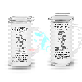 Bedstefar Grandpa Gift Bedstefar Shark Like A Normal Grandpa But More Awesome Camping Mug - Seseable